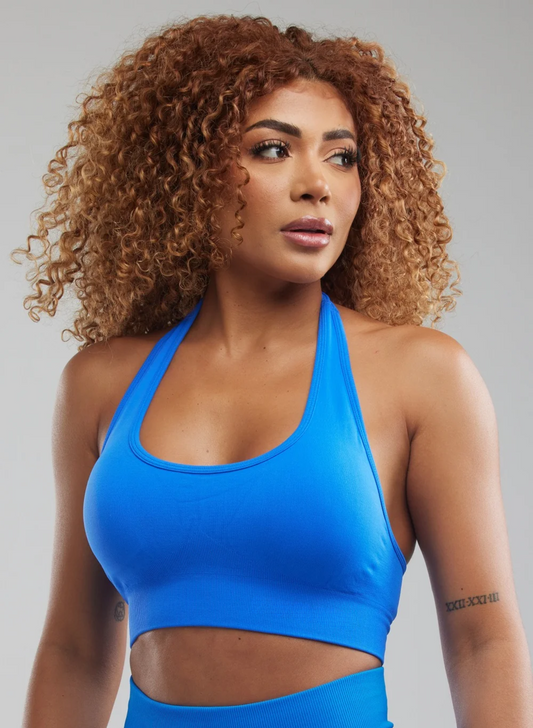 brassiere de sport bleu pour femme 